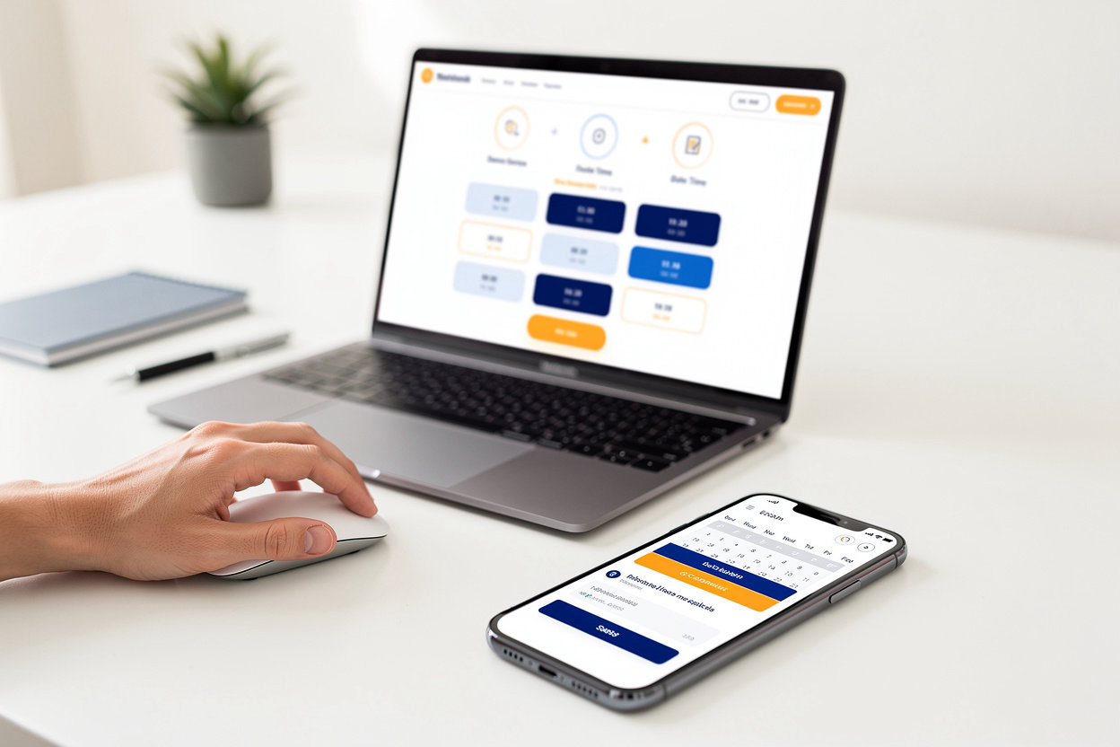 Goo step-by-step appointment booking process with Google Calendar integration
